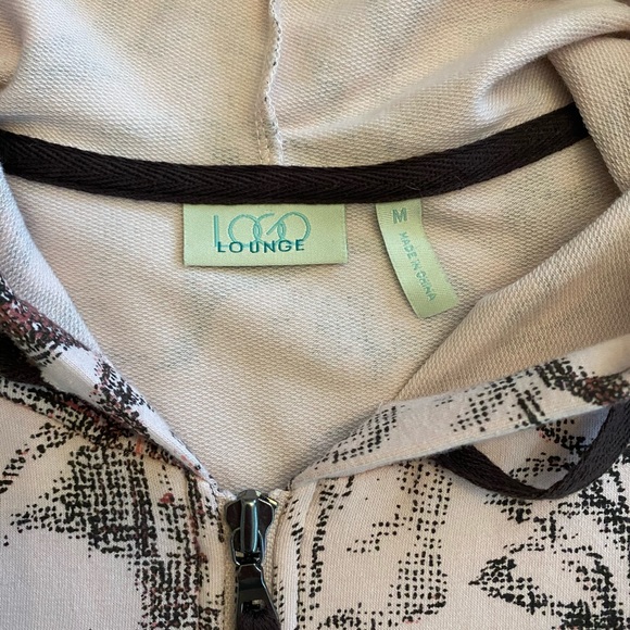 LOGO Lounge by Lori Goldstein Zip front hoodie with chiffon trim, size Medium. - Picture 11 of 11